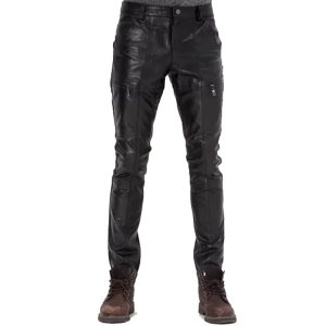 mens black genuine leather pants