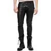 mens black rock star style leather pant