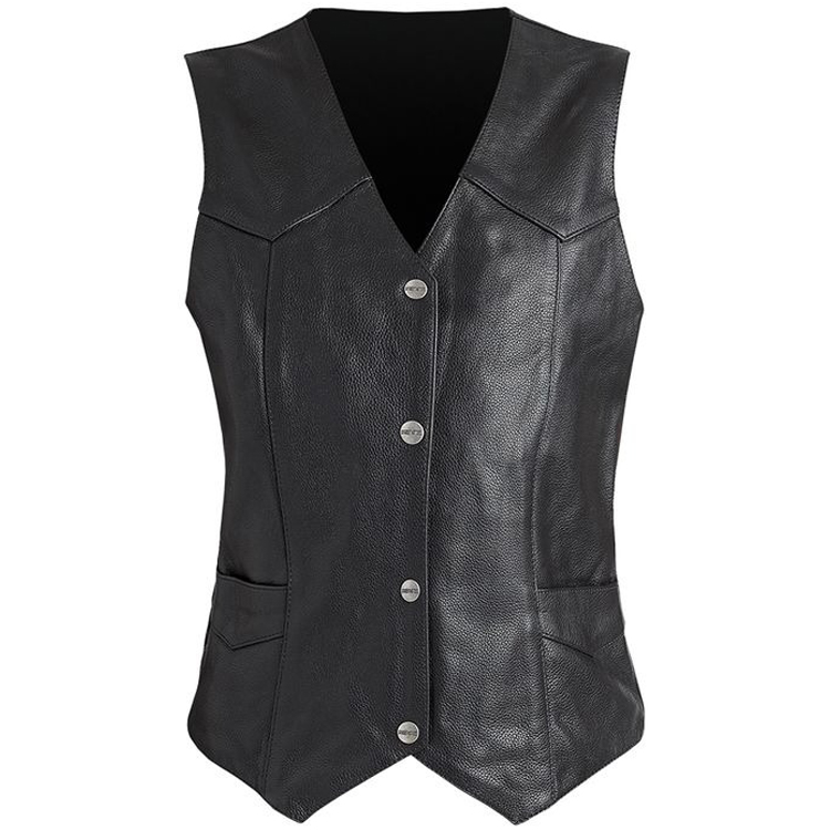 street steel leather vest