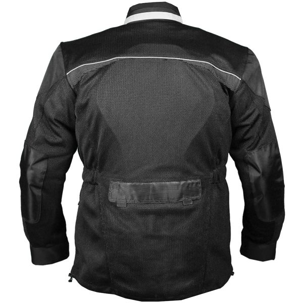 Black Cool Rider Motorcycle Mesh Jacket Back