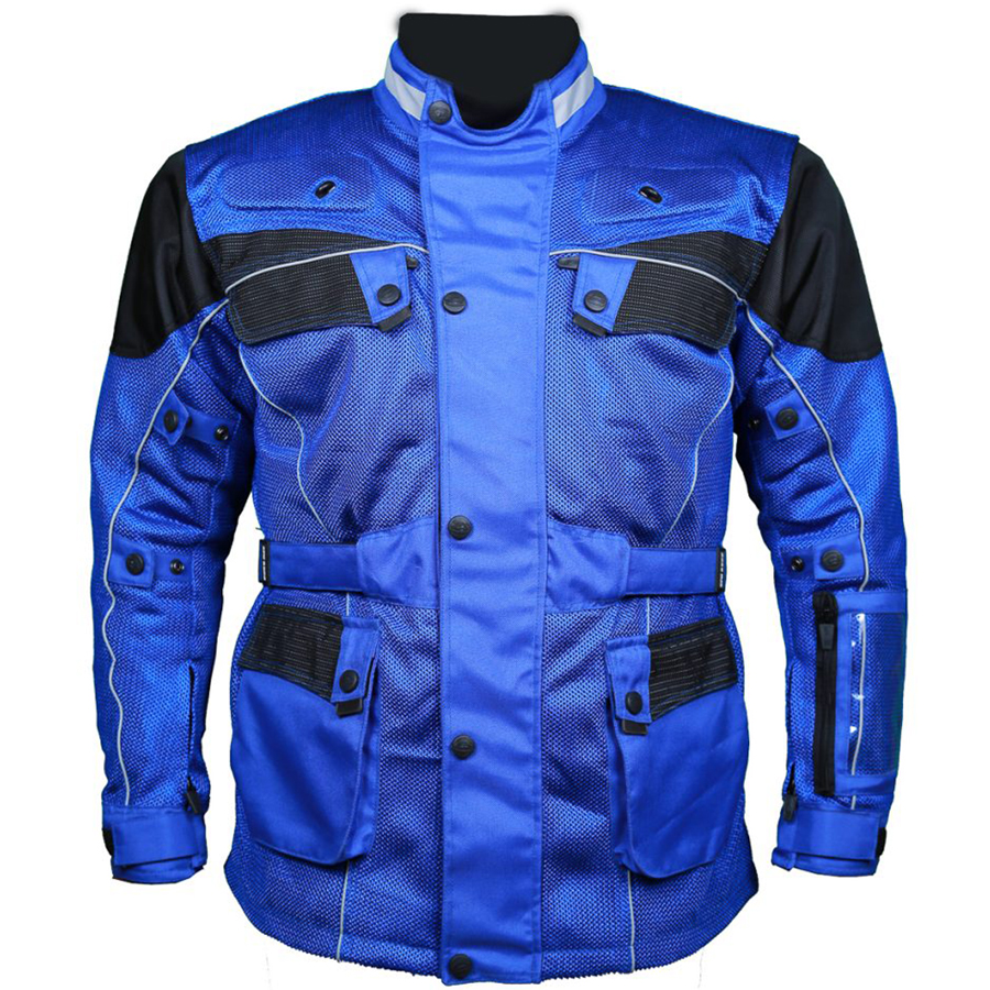 Blue Cool Rider Motorcycle Mesh Jacket
