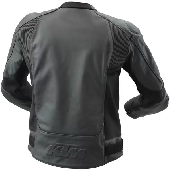 ktm black motorcycle racing leather jacket back