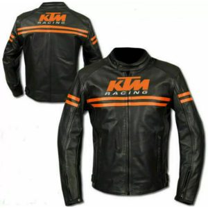 KTM Motorcycle Black Racing Leather Jacket