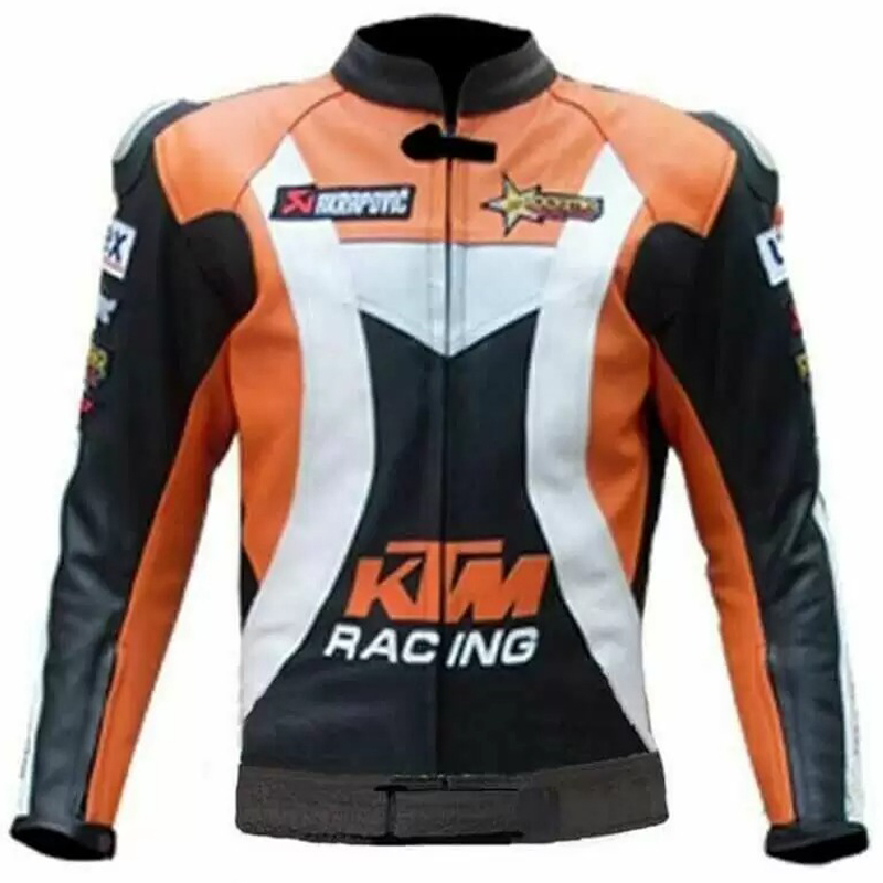 KTM Motorcycle Orange And Black Racing Leather Jacket