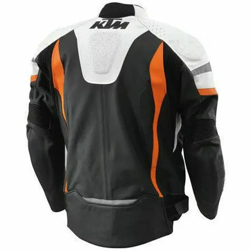 KTM Orange Motorcycle Leather Jacket Back
