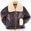B3 Shearling Fur Bomber Leather Jacket