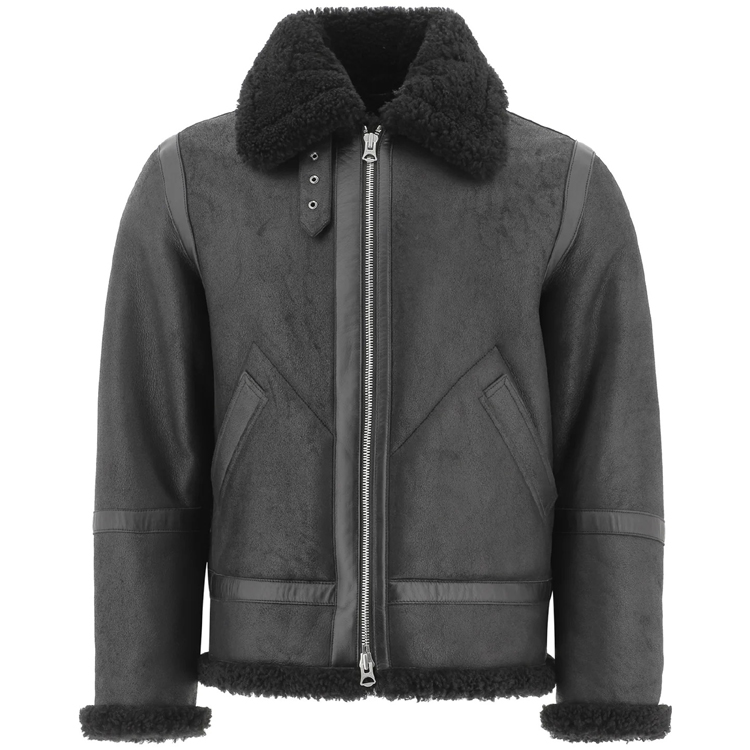 Shearling Leather Zipped Jacket