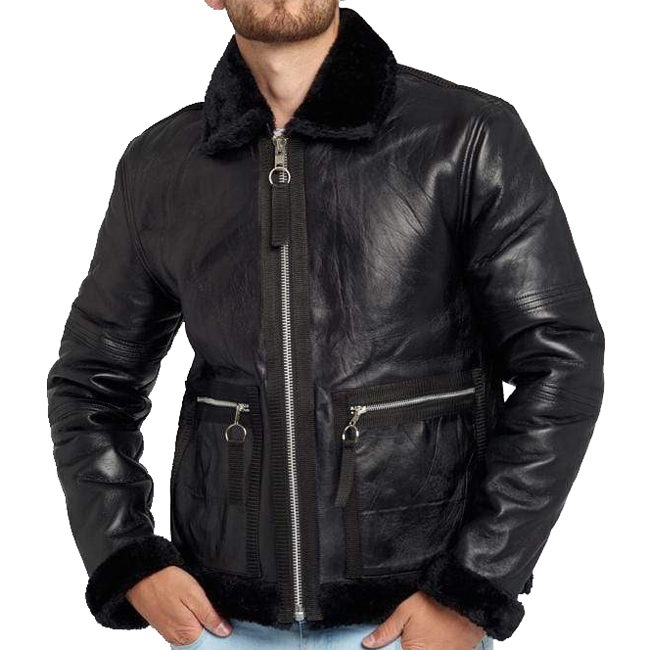 motorcycle shearling leather jacket