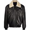 shearling collar leather flight jacket