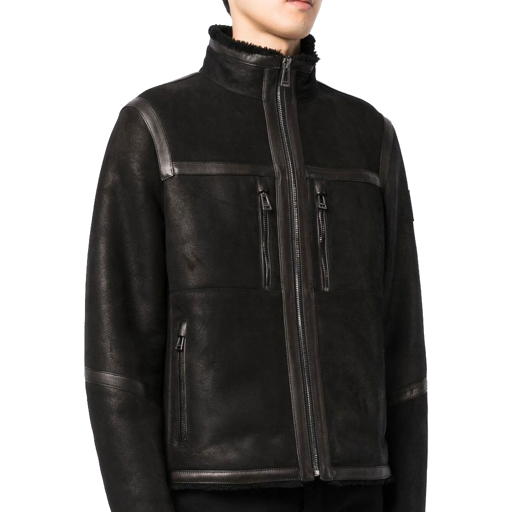 Belstaff Tundra Black Shearling Leather Jacket
