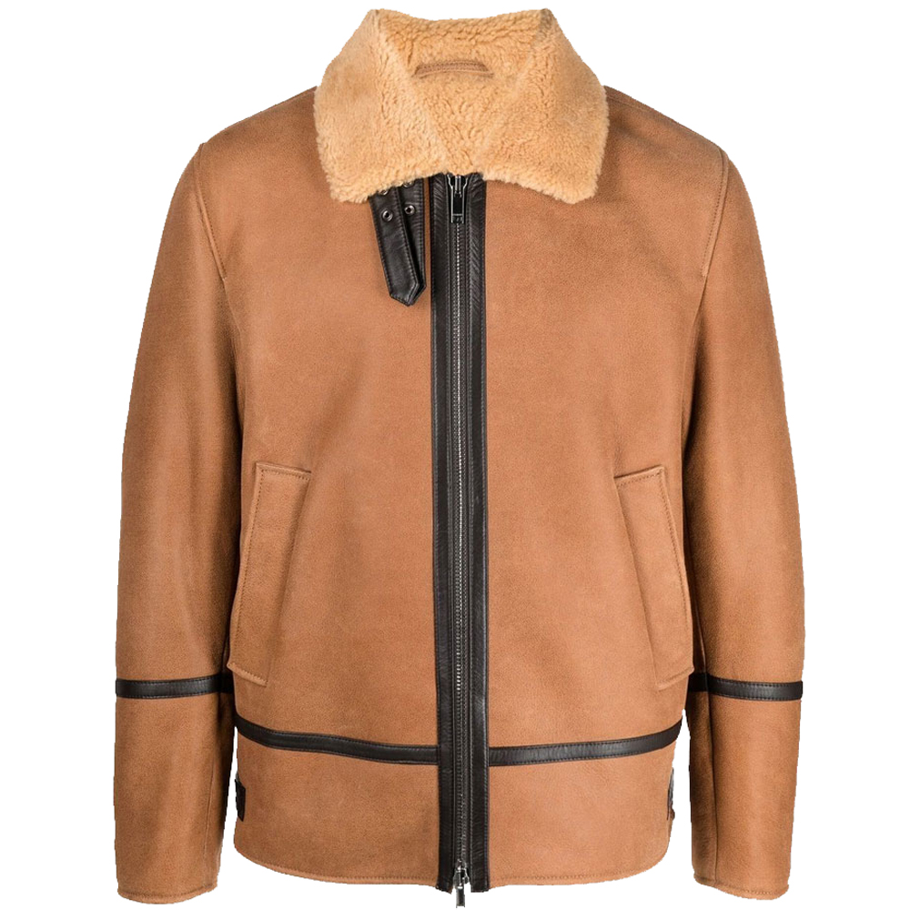 Dondup Zipped Shearling Leather Jacket