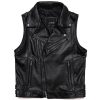 Leather Classical Motorcycle Oblique Zipper Vest