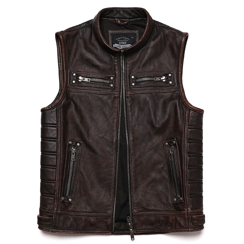 Mens Brown Son of Anarchy Motorcycle Vest
