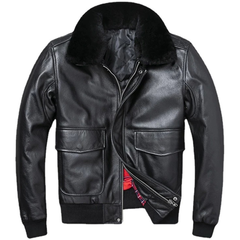Mens Classic G1 Bomber Jacket with Fur Collar